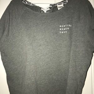 Grey PINK VS Semi-Cropped Shirt